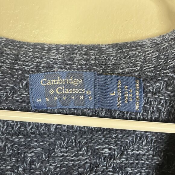 Vintage Sweater Vest Mervyns Cambridge Classics Knit Fair Isle Button Blue Men L - Picture 4 of 7